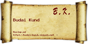 Budai Kund névjegykártya